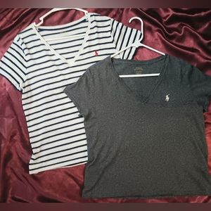 2 Polo by Ralph Lauren V-Neck Shirts